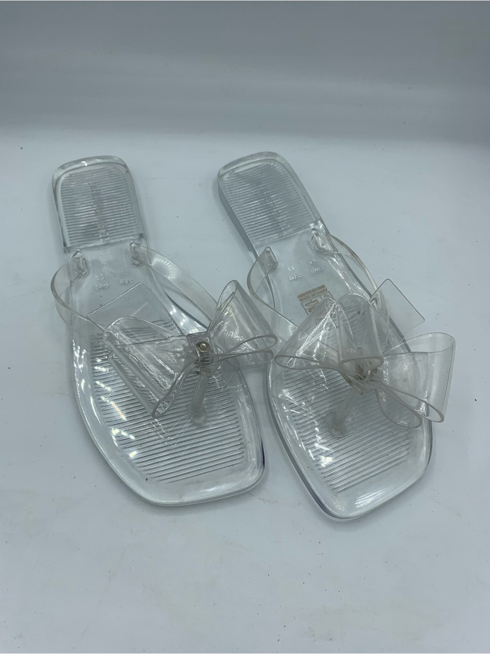 Jeffrey Campbell Clear Bow Jelly Slide Sandals size 11